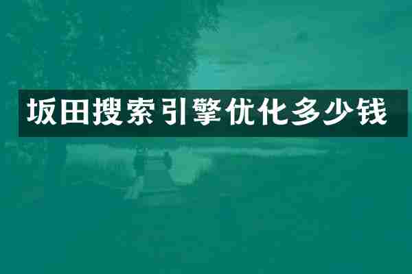 坂田搜索引擎优化多少钱