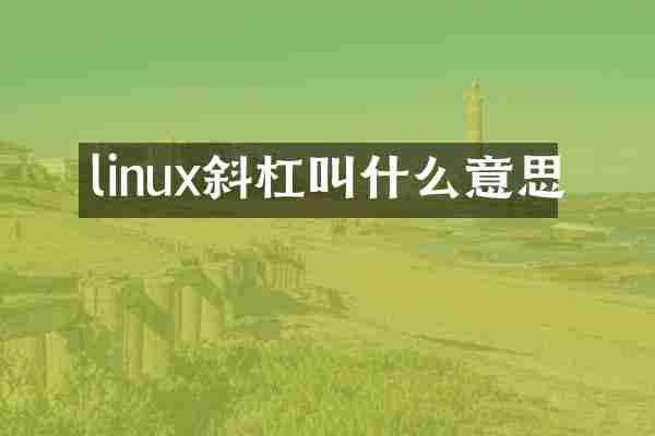 linux斜杠叫什么意思