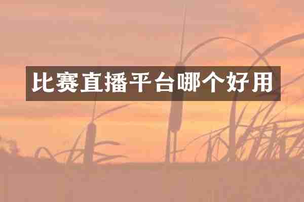 比赛直播平台哪个好用