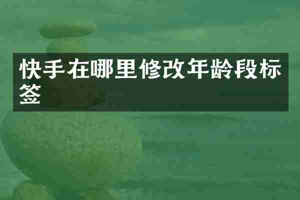 快手在哪里修改年龄段标签