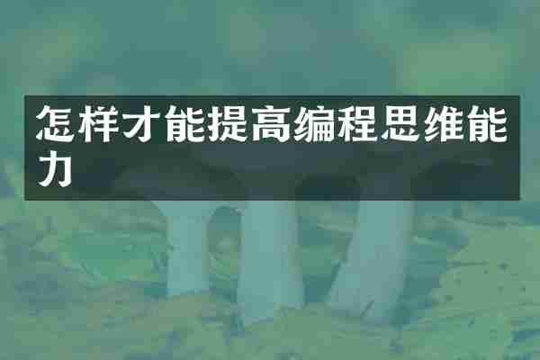 怎样才能提高编程思维能力