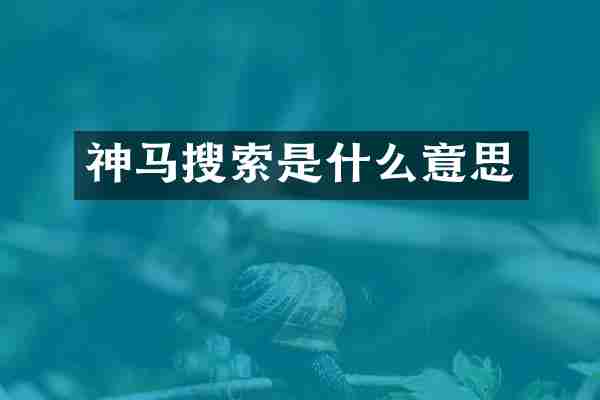 神马搜索是什么意思
