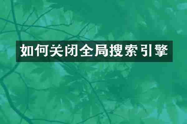 如何关闭全局搜索引擎