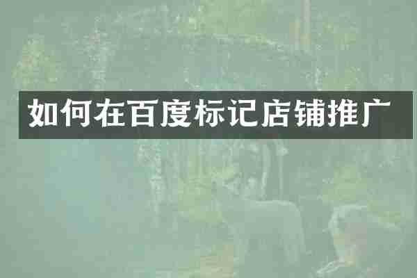 如何在百度标记店铺推广