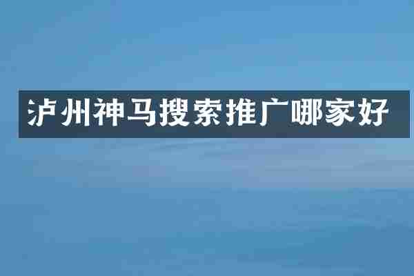 泸州神马搜索推广哪家好