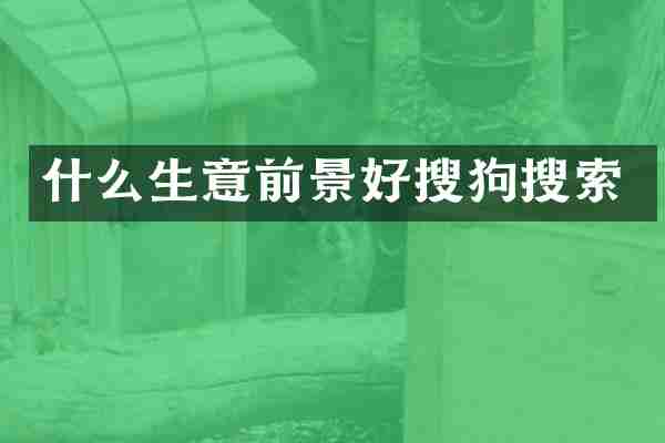 什么生意前景好搜狗搜索