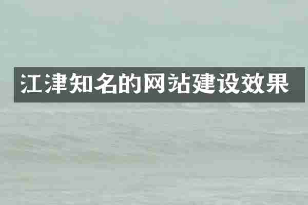 江津知名的网站建设效果