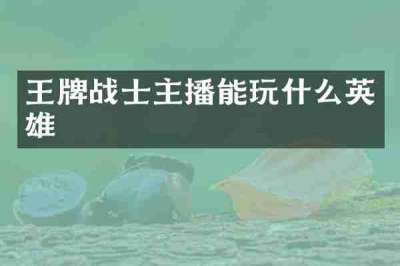 王牌战士主播能玩什么英雄