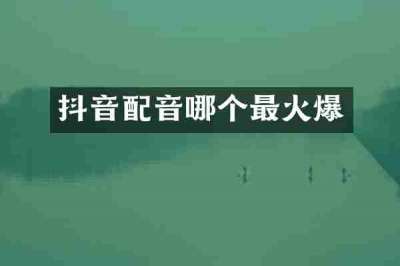 抖音配音哪个最火爆