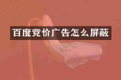 百度竞价广告怎么屏蔽
