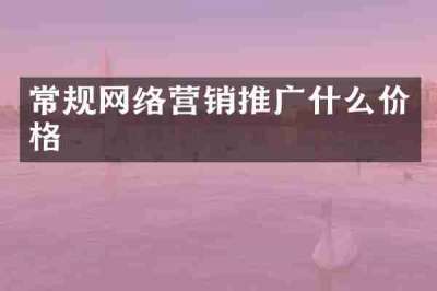 常规网络营销推广什么价格