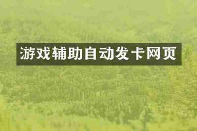 游戏辅助自动发卡网页