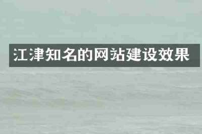 江津知名的网站建设效果