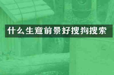 什么生意前景好搜狗搜索