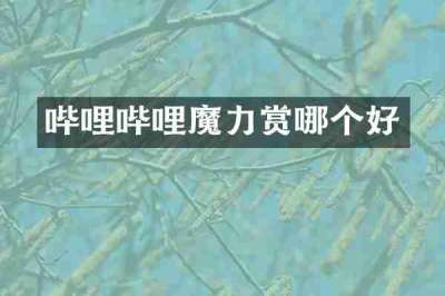 哔哩哔哩魔力赏哪个好