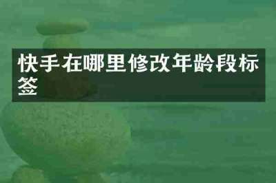 快手在哪里修改年龄段标签