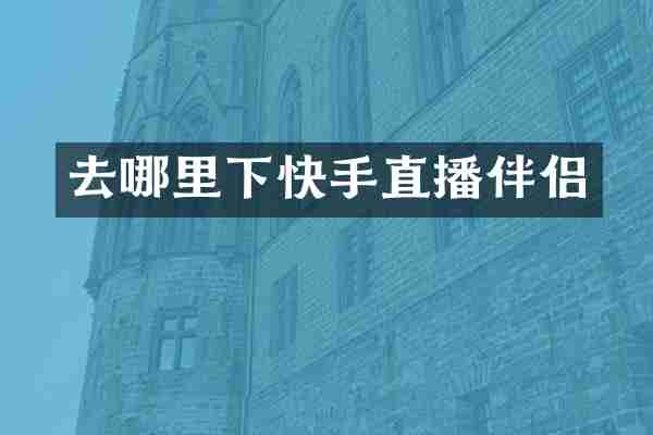 去哪里下快手直播伴侣