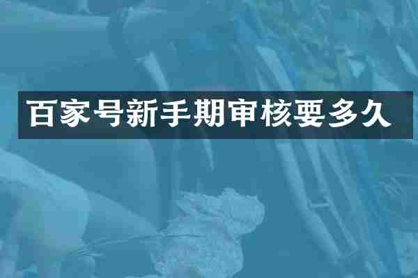 百家号新手期审核要多久