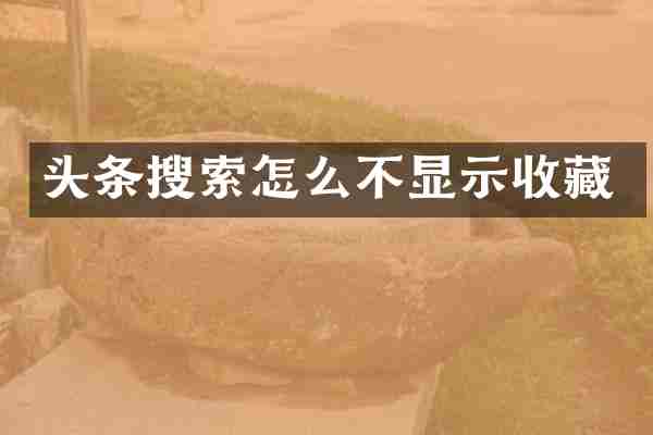 头条搜索怎么不显示收藏
