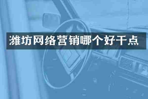 潍坊网络营销哪个好干点