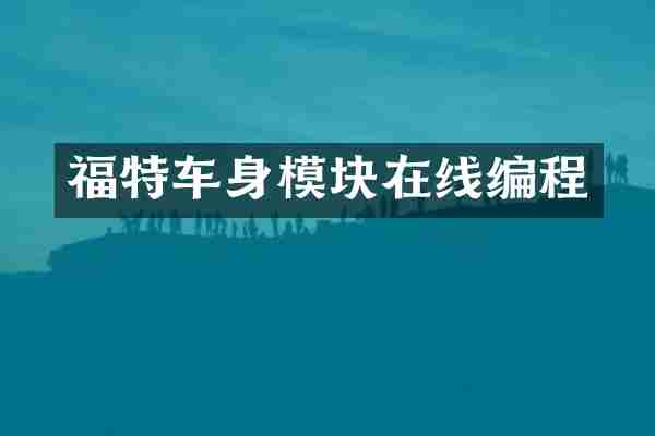福特车身模块在线编程