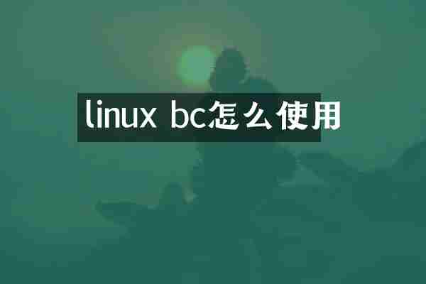 linux bc怎么使用