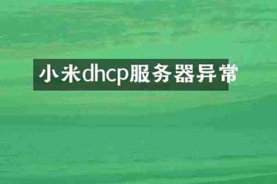 小米dhcp服务器异常