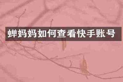 蝉妈妈如何查看快手账号
