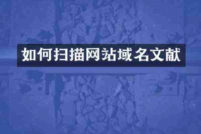 如何扫描网站域名文献