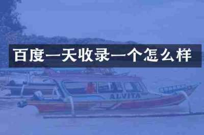 百度一天收录一个怎么样