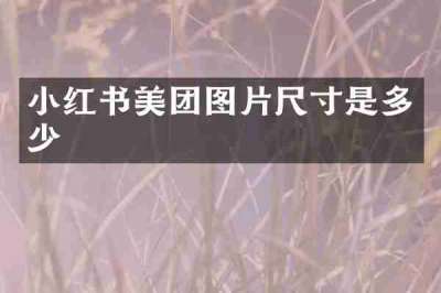 小红书美团图片尺寸是多少