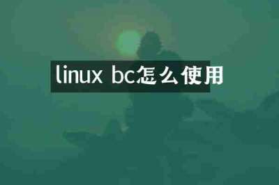 linux bc怎么使用