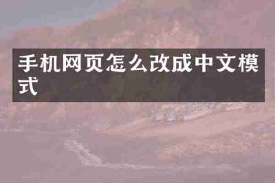 手机网页怎么改成中文模式