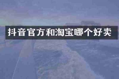 抖音官方和淘宝哪个好卖