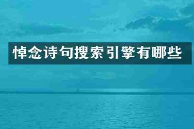 悼念诗句搜索引擎有哪些