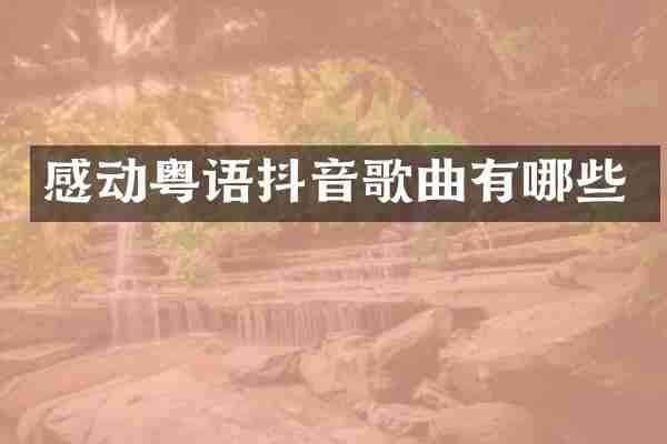 感动粤语抖音歌曲有哪些