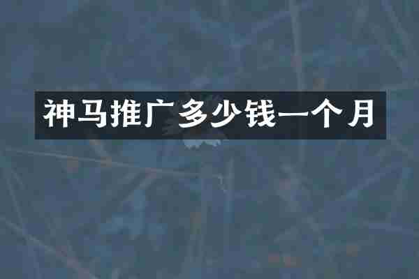 神马推广多少钱一个月