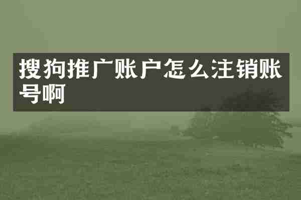 搜狗推广账户怎么注销账号啊