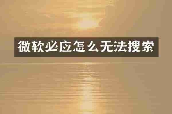 微软必应怎么无法搜索