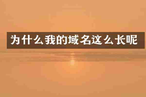 为什么我的域名这么长呢