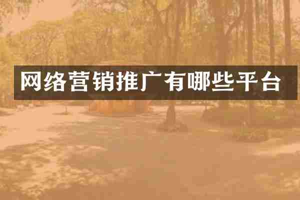 网络营销推广有哪些平台
