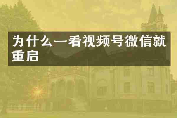 为什么一看视频号微信就重启