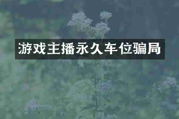 游戏主播永久车位骗局