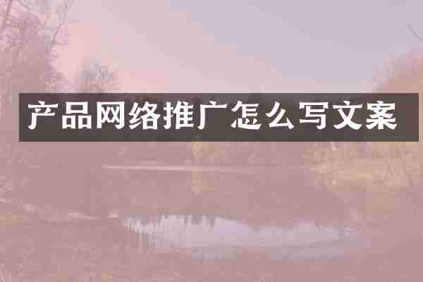 产品网络推广怎么写文案