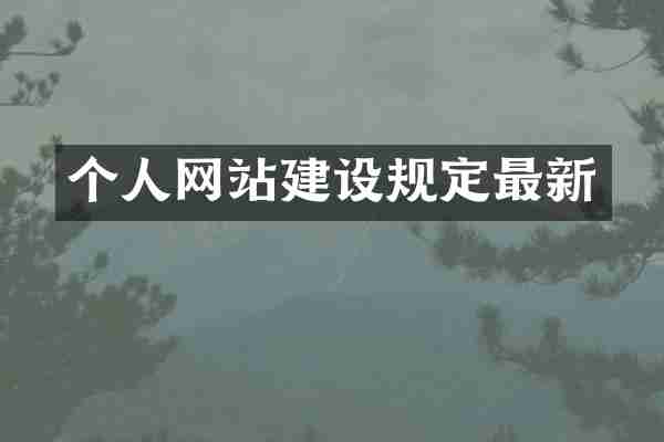 个人网站建设规定最新