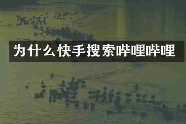为什么快手搜索哔哩哔哩
