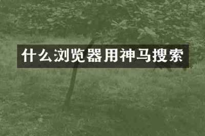 什么浏览器用神马搜索