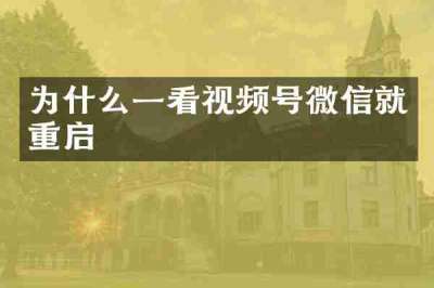 为什么一看视频号微信就重启