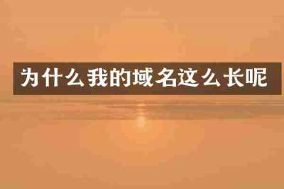 为什么我的域名这么长呢