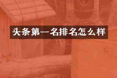 头条第一名排名怎么样